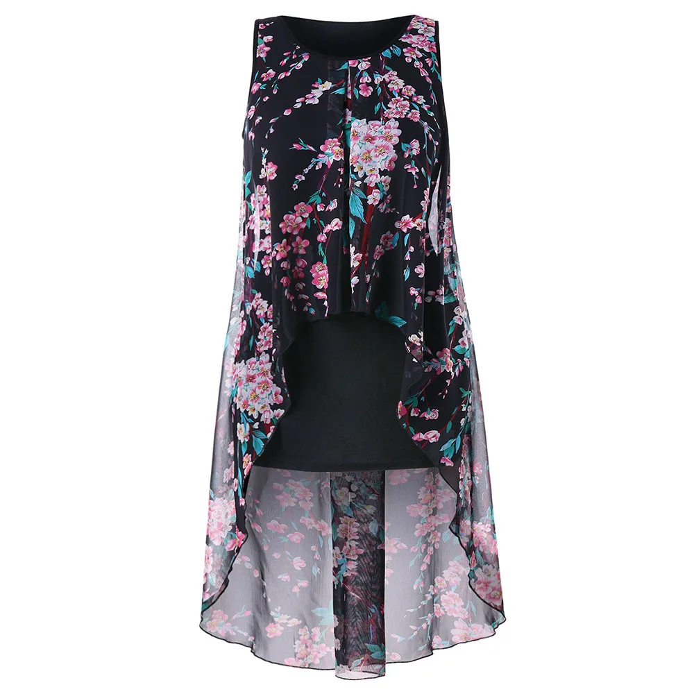 Rosegal Plus Size Chiffon Floral Tunic Top Women T-shit Summer Casual Round Neck Sleeveless Ladies Tops Tees 2018 Casual Clothes
Rosegal Plus Size Chiffon Floral Tunic Top Women T-shit Summer Casual Round Neck Sleeveless Ladies Tops Tees 2018 Casual Clothes