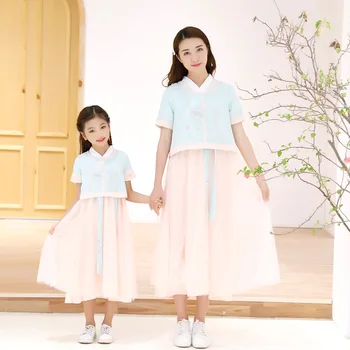 Mother Daughter Dresses Summer Han Chinese style clothes Girl's Dresses 2pcs Mother Daughter matching Holiday dresses princess
Mother Daughter Dresses Summer Han Chinese style clothes Girl's Dresses 2pcs Mother Daughter matching Holiday dresses princess