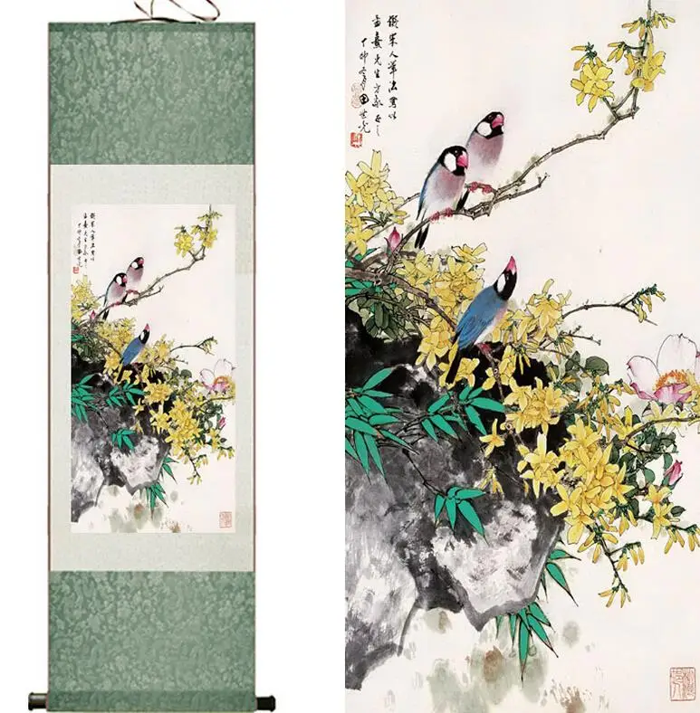 silk painting Art painting birds and flowers traditional Chinese Art Painting Home Office Decoration Chinese painting
silk painting Art painting birds and flowers traditional Chinese Art Painting Home Office Decoration Chinese painting