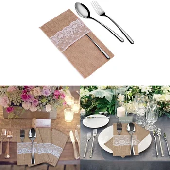 50pcs/lot Natural Jute Lace Pockets Rustic Wedding Tableware Packaging Fork & Knife Burlap Holder Cutlery Pocket FX1-1
50pcs/lot Natural Jute Lace Pockets Rustic Wedding Tableware Packaging Fork & Knife Burlap Holder Cutlery Pocket FX1-1