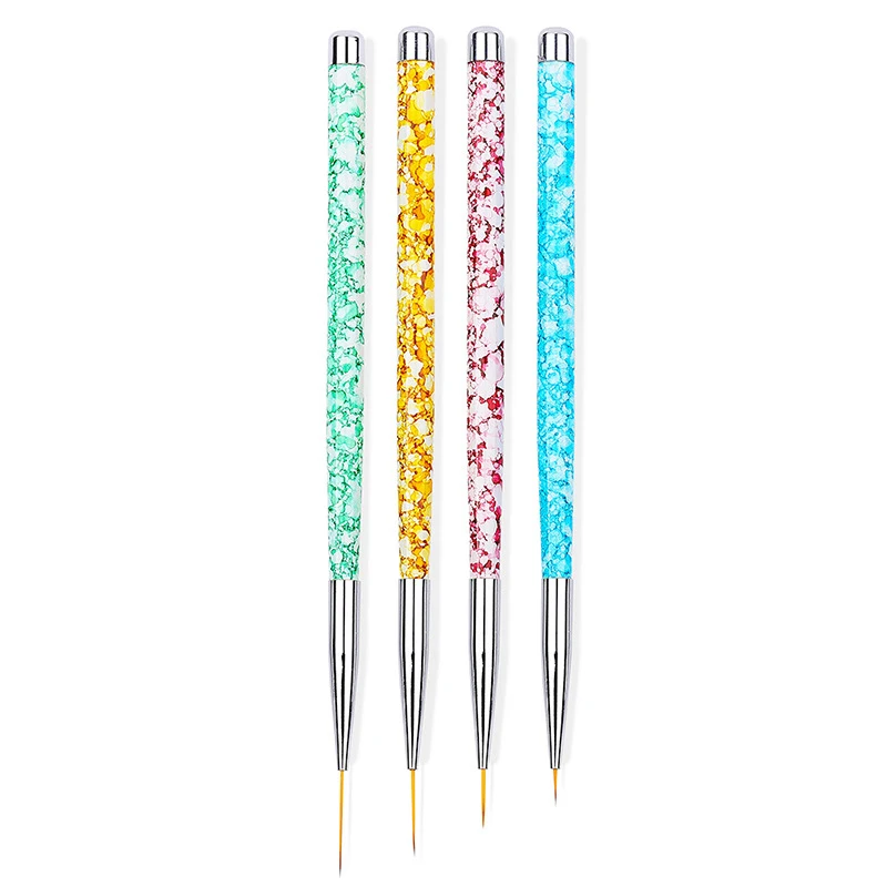 

4pcs Acrylic Nail Brush Nail Art Manicure Brushes Set UV Gel Line Flower Painting Coating Shaping Flat Fan Angle Pen