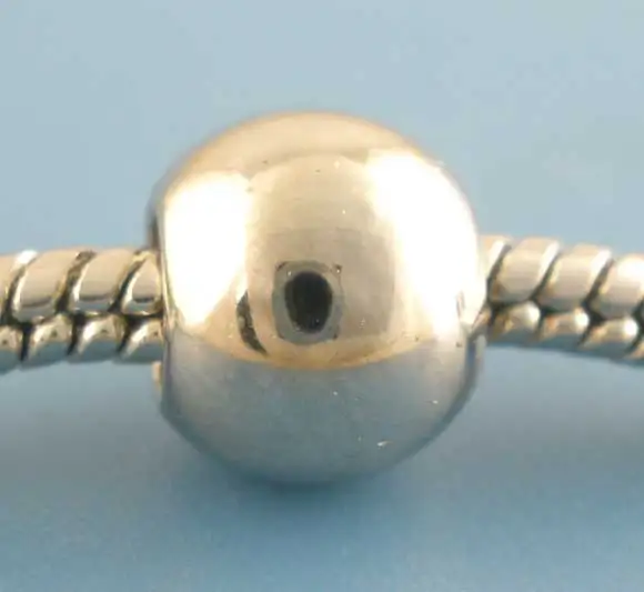DoreenBeads 100 шт. гладкие акриловые бусины серебристого цвета подходят для