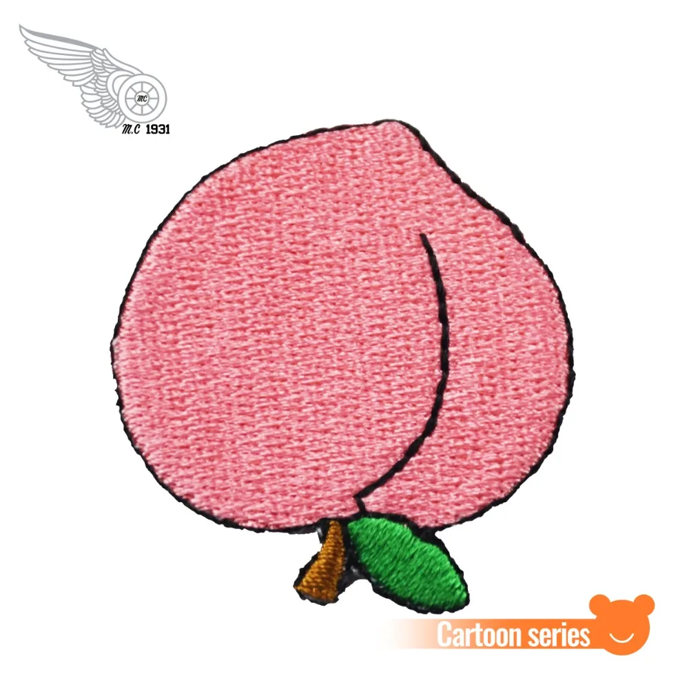 

Pink Honey Peach 4cm Embroidered Patch mini chest size applique for clothing custom your design