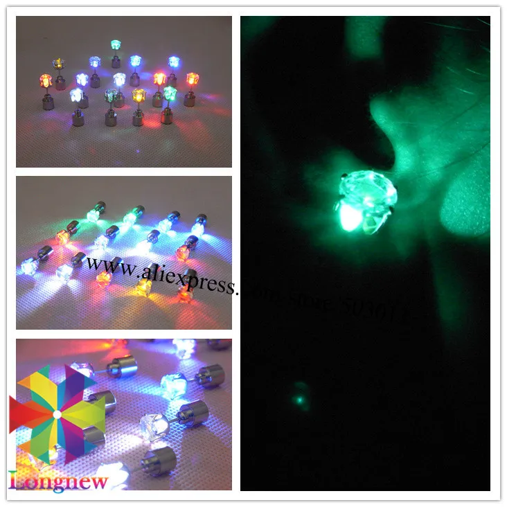 led earring,light up led blinking stainless steel earrings free