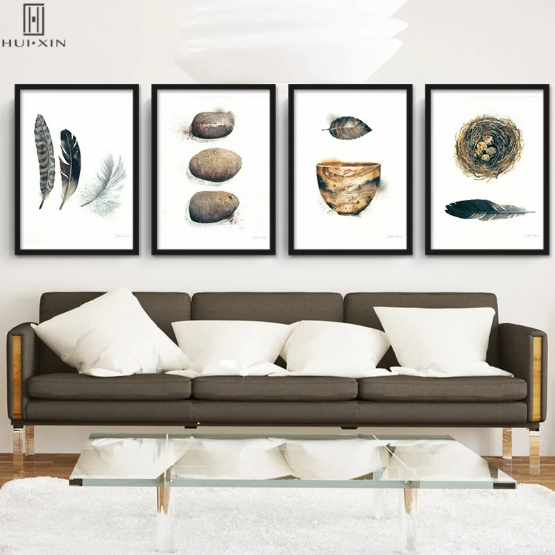 Modern Abstrct Canvas Paintings Brown Rocks Feathers And Cups Pictures Designed For Home Hotel Restaruant Store Decoration
Modern Abstrct Canvas Paintings Brown Rocks Feathers And Cups Pictures Designed For Home Hotel Restaruant Store Decoration