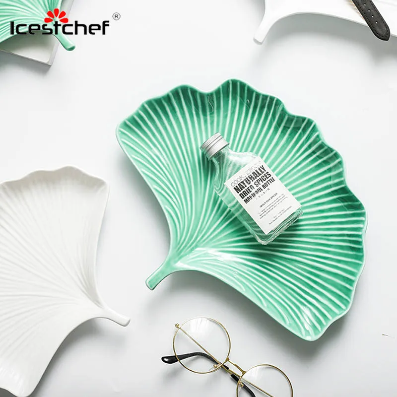 ICESTCHEF Ginkgo Leaf Ceramic Dessert Plate Irregular Porcelain Plate Storage Tray Dish Porcelain Plate Tableware
ICESTCHEF Ginkgo Leaf Ceramic Dessert Plate Irregular Porcelain Plate Storage Tray Dish Porcelain Plate Tableware