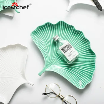 ICESTCHEF Ginkgo Leaf Ceramic Dessert Plate Irregular Porcelain Plate Storage Tray Dish Porcelain Plate Tableware
ICESTCHEF Ginkgo Leaf Ceramic Dessert Plate Irregular Porcelain Plate Storage Tray Dish Porcelain Plate Tableware