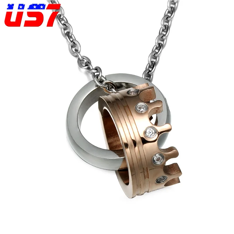 US7 Cubic Zirconia Couples Stainless Steel Crown Pendant & Necklaces For Korean Love Necklaces For Gift Wedding Jewelry
US7 Cubic Zirconia Couples Stainless Steel Crown Pendant & Necklaces For Korean Love Necklaces For Gift Wedding Jewelry