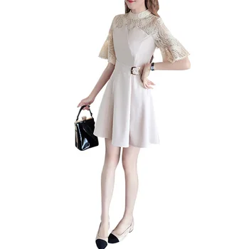 Summer Women Party Dress With Belt Vintage Red Lace O Neck Dress A-line Elegant Ladies Dresses Summer Clothes For Women
Summer Women Party Dress With Belt Vintage Red Lace O Neck Dress A-line Elegant Ladies Dresses Summer Clothes For Women