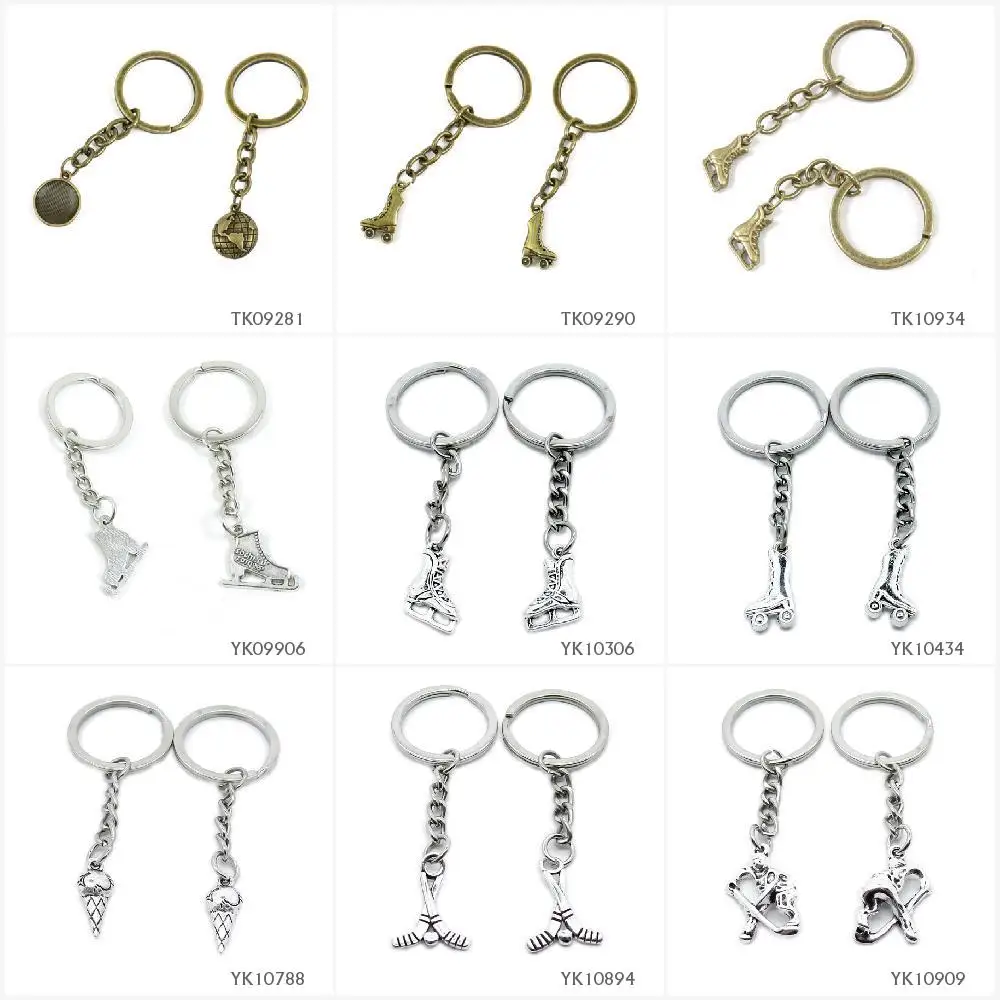Metal Antique Bronze Silver Keychain Keyring Keytag Key Chain Ring Globe Roller Skates Ice Skate Shoes Cream Hockey Stick
Metal Antique Bronze Silver Keychain Keyring Keytag Key Chain Ring Globe Roller Skates Ice Skate Shoes Cream Hockey Stick