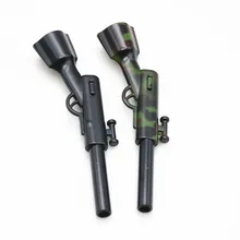 1 pc mini portátil estilo arma de fumo tubo camuflagem preto metal bocal narguille erva narguilé acessório tubo tabaco(China)