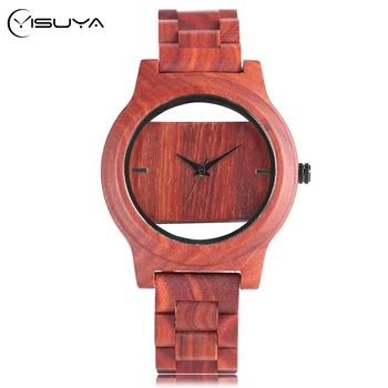 Mens Wood Quartz Watch 100% Full Natural Wooden Band Designer Handmade Red Wood Wristwatches Relogio Hollow Dial Special Style
Mens Wood Quartz Watch 100% Full Natural Wooden Band Designer Handmade Red Wood Wristwatches Relogio Hollow Dial Special Style