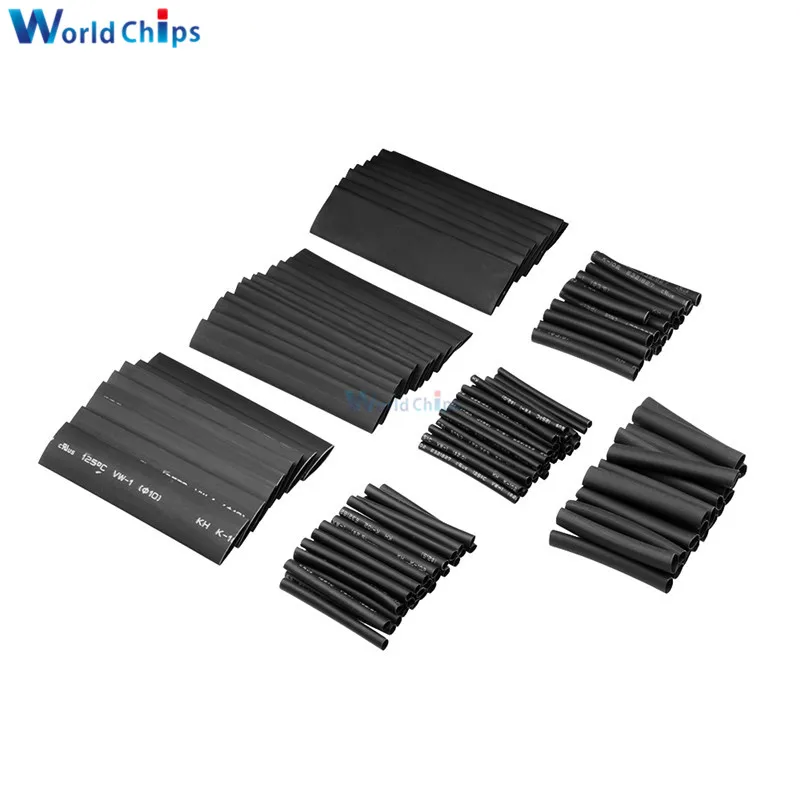 127PCS Polyolefin Car Electrical Cable Tube kits Heat Shrink Tube Tubing Sleeve Wrap Wire Assorted 7 Sizes Black
127PCS Polyolefin Car Electrical Cable Tube kits Heat Shrink Tube Tubing Sleeve Wrap Wire Assorted 7 Sizes Black