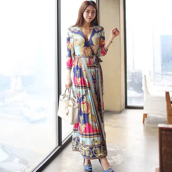 Plus Size Women V-neck Corset Big Swing Long Dress Pleated Print Floral Dress Summer for Women 2019 Vestido De Festa Longo Vadio
Plus Size Women V-neck Corset Big Swing Long Dress Pleated Print Floral Dress Summer for Women 2019 Vestido De Festa Longo Vadio