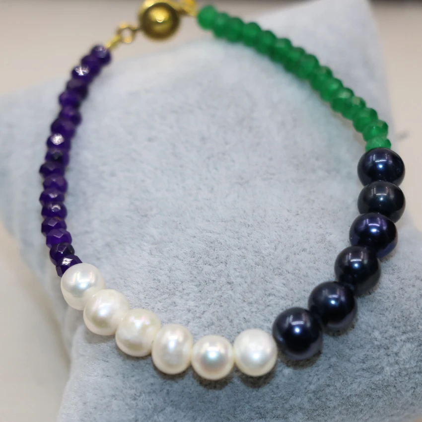 Natural stone jades 2*4mm abacus beads black white pearl beads 7-8mm strand bracelet for women unique gift jewelry 7.5inch B2996
Natural stone jades 2*4mm abacus beads black white pearl beads 7-8mm strand bracelet for women unique gift jewelry 7.5inch B2996