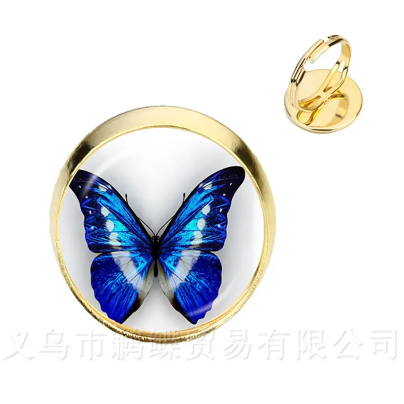 Новые красивые кольца с фиолетовой бабочкой искусственное изображение 16 мм