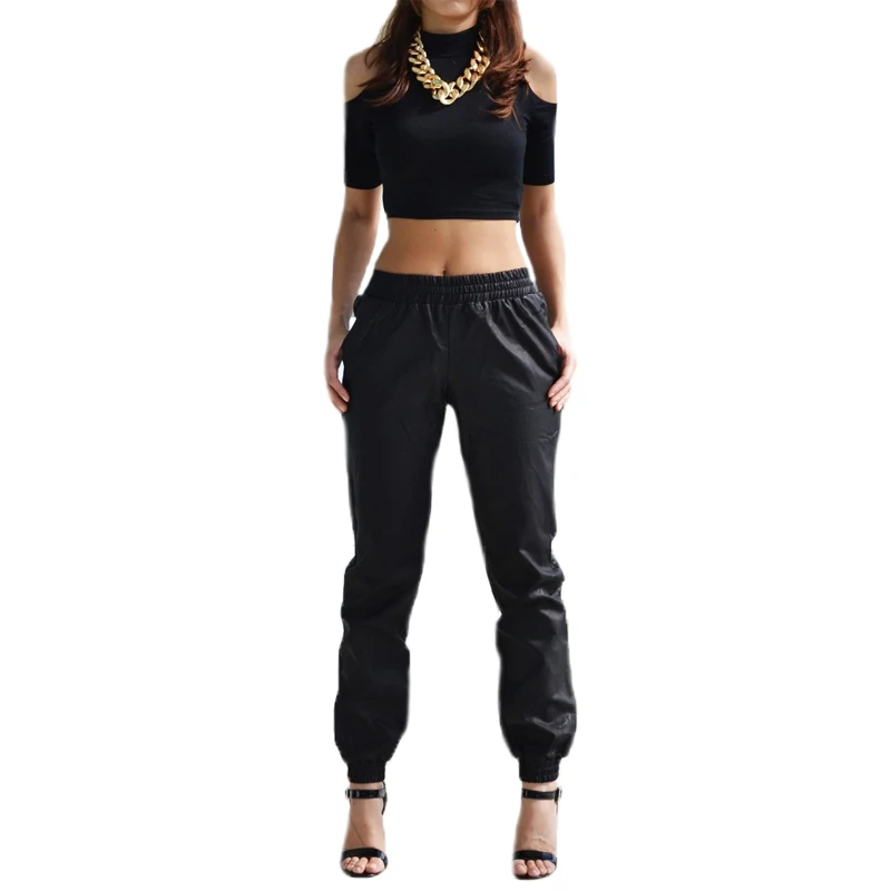 Summer PU Women Pants Casual Elastic Waist Black Female Faux Leather Trousers Fashion Korean Street Brand New
Summer PU Women Pants Casual Elastic Waist Black Female Faux Leather Trousers Fashion Korean Street Brand New