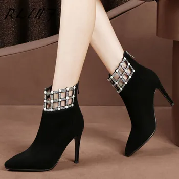 RLINF Full Leather Sheep Suede Rhinestone Hollow Stiletto Heel Print Women's Shoes Ankle Boots
RLINF Full Leather Sheep Suede Rhinestone Hollow Stiletto Heel Print Women's Shoes Ankle Boots