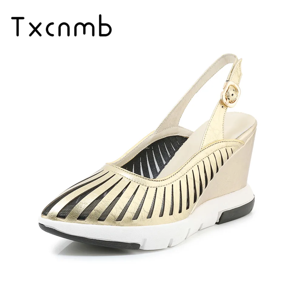 TXCNMB 2019 new arrival women sandals Genuine leather summer shoes elegant fashion wedges sandals ladies party wedding shoes
TXCNMB 2019 new arrival women sandals Genuine leather summer shoes elegant fashion wedges sandals ladies party wedding shoes