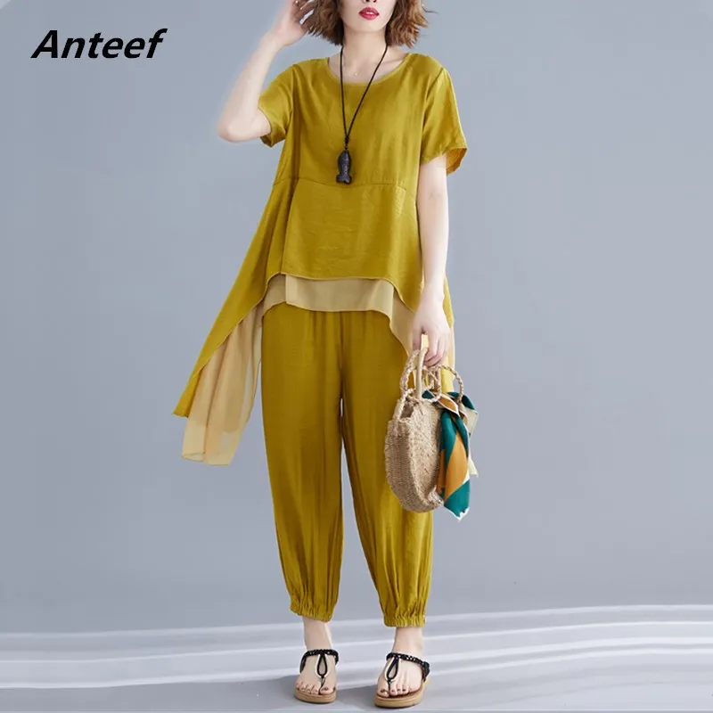 cotton plus size vintage summer casual 2 two piece set loose tee t shirt women t-shirt ladies tshirt 2019 clothes tops and pants
cotton plus size vintage summer casual 2 two piece set loose tee t shirt women t-shirt ladies tshirt 2019 clothes tops and pants