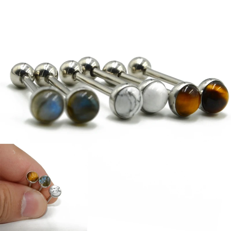 1pcs or 3pcs mixed color Labradorite Tiger Eye White Line Stone Tongue Barbell Ring Body Piercing Jewelry 14g
1pcs or 3pcs mixed color Labradorite Tiger Eye White Line Stone Tongue Barbell Ring Body Piercing Jewelry 14g
