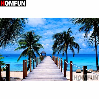 HOMFUN Full Drill Diamond Painting "Bridge seaside" DIY Picture Of Rhinestone 5D Diamond Embroidery Cross Stitch Decor A20141 
HOMFUN Full Drill Diamond Painting "Bridge seaside" DIY Picture Of Rhinestone 5D Diamond Embroidery Cross Stitch Decor A20141