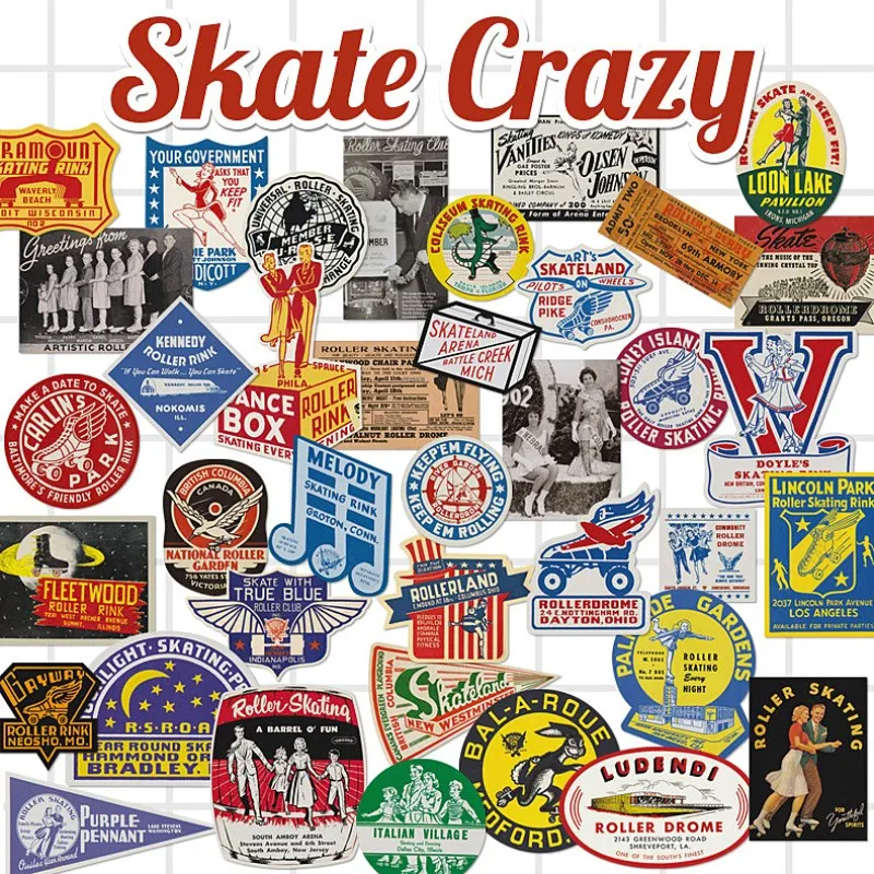 44 Pcs Retro Ice Skating 1960 Series Stickers For Notebook PC Skateboard Bicycle Car Motorcycle DIY Waterproof Toy Decal Sticker
44 Pcs Retro Ice Skating 1960 Series Stickers For Notebook PC Skateboard Bicycle Car Motorcycle DIY Waterproof Toy Decal Sticker