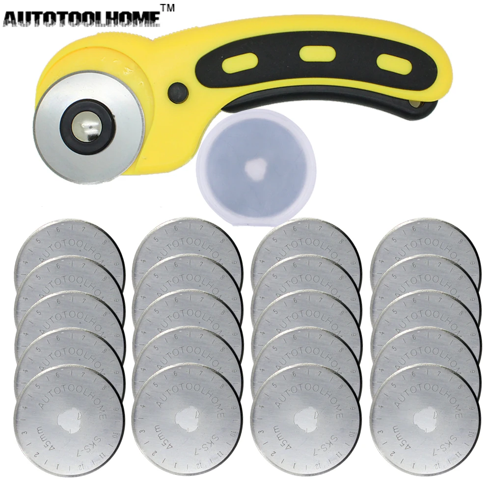 45mm Rotary Cutter 20pc Refill Blades Set For OLFA Fabric Paper Vinyl Circular Cutting Knife Blade Patchwork Leather Sewing Tool
45mm Rotary Cutter 20pc Refill Blades Set For OLFA Fabric Paper Vinyl Circular Cutting Knife Blade Patchwork Leather Sewing Tool