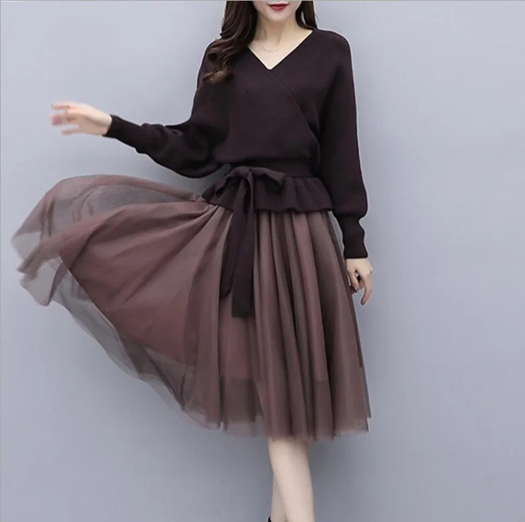 plus size women 2 piece set 2019 winter clothes S-4XL elegant two piece outfits casual knitted sweater mesh skirt set 2pcs
plus size women 2 piece set 2019 winter clothes S-4XL elegant two piece outfits casual knitted sweater mesh skirt set 2pcs