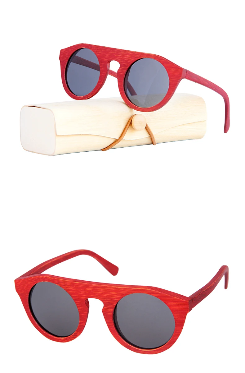Bamboo Polarized sunglasses female women brand Red bamboo frame sun glasses Wooden Case Beach Anti-UV eyeglasses for Driving Bamboo Polarized sunglasses female women brand Red bamboo frame sun glasses Wooden Case Beach Anti-UV eyeglasses for Driving