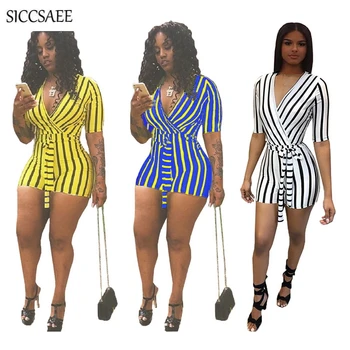 Vertical Striped Print Playsuits For Women Wrap Jumpsuit Sexy One Piece Outfits Shorts 2018 Summer Style Fringe Bodysuit Sashes
Vertical Striped Print Playsuits For Women Wrap Jumpsuit Sexy One Piece Outfits Shorts 2018 Summer Style Fringe Bodysuit Sashes