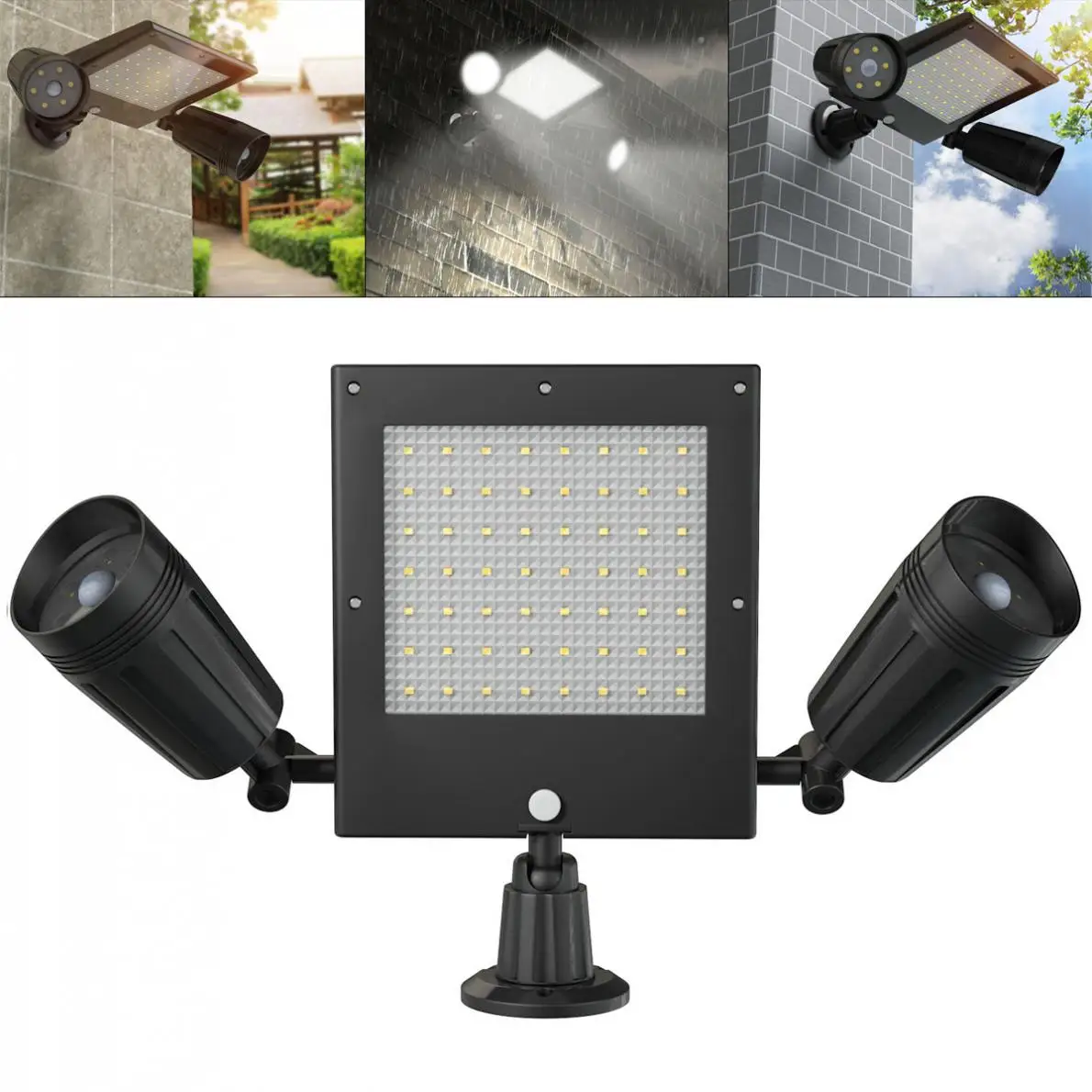 18650 3.7V 2000mAh 600LM Solar Double Spotlight 360 Rotating Solar Power PIR Motion Sensor Wall Light for Outdoor Courtyard
18650 3.7V 2000mAh 600LM Solar Double Spotlight 360 Rotating Solar Power PIR Motion Sensor Wall Light for Outdoor Courtyard