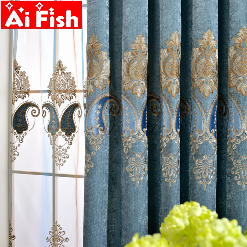 Luxury Curtains Tulle For Living Room European Blue Chenille Embroidery Velvet Curtains Tulle Bedroom Decorate Panel AP019-30
Luxury Curtains Tulle For Living Room European Blue Chenille Embroidery Velvet Curtains Tulle Bedroom Decorate Panel AP019-30