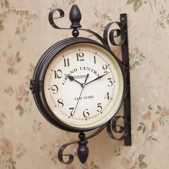 European iron double wall clock decoration Diaozhongyan living room wall clock watch watch fashion bedroom Garden
European iron double wall clock decoration Diaozhongyan living room wall clock watch watch fashion bedroom Garden
