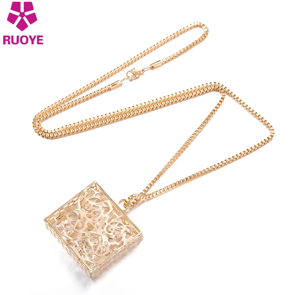 RUOYE 2017 Women Exaggeration Necklace Pendant Charm Jewelry Chain Crystal Hollow Box Design Alloy Jewelry Wholesale Brand
RUOYE 2017 Women Exaggeration Necklace Pendant Charm Jewelry Chain Crystal Hollow Box Design Alloy Jewelry Wholesale Brand