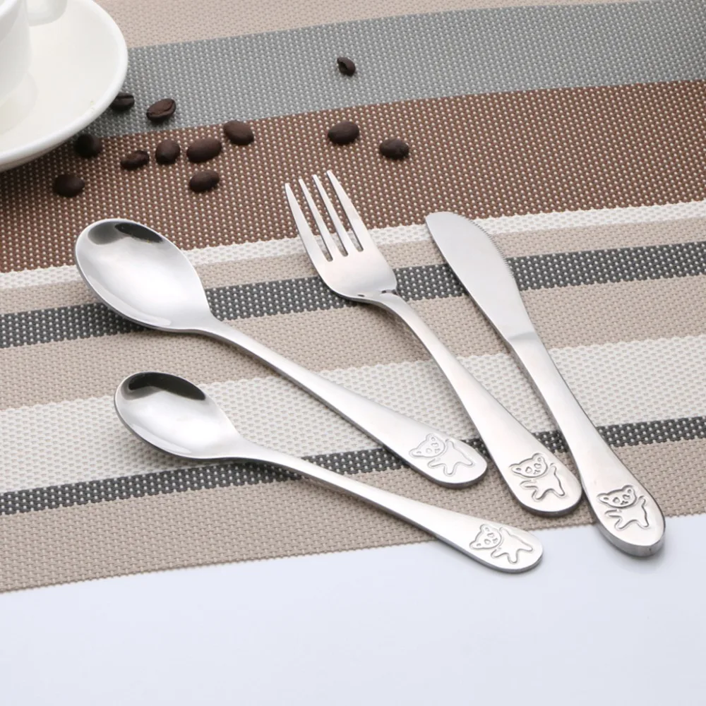 4pcs/set Baby Teaspoon Spoon Food Feeding Fork Knife Utensils Set Stainless Steel Kids Learning Eating Habit Children Tableware
4pcs/set Baby Teaspoon Spoon Food Feeding Fork Knife Utensils Set Stainless Steel Kids Learning Eating Habit Children Tableware