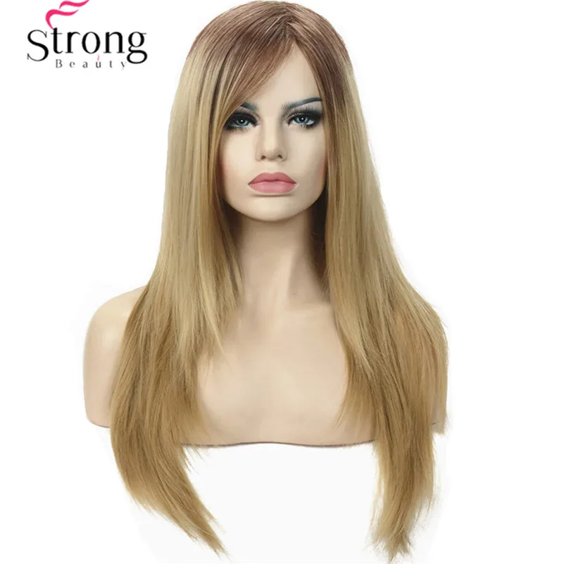 

Silky Straight Ombre Two tone Strawberry Blonde Full Synthetic Wig