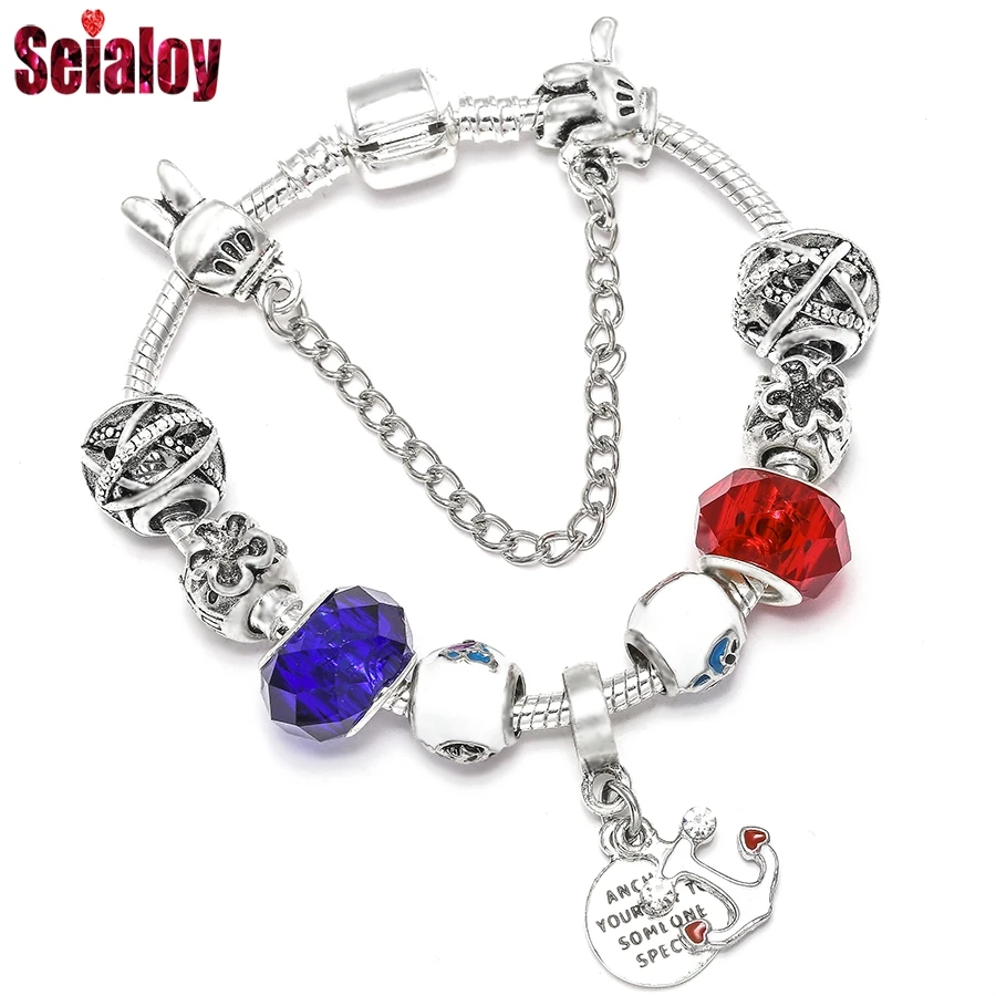 SEIALOY Fashion Silver Cartoon Lilo Stitch Theme Brands Bracelets For Women Girls Milky Way Beads Anchor Charm Bracelet Bangles
SEIALOY Fashion Silver Cartoon Lilo Stitch Theme Brands Bracelets For Women Girls Milky Way Beads Anchor Charm Bracelet Bangles