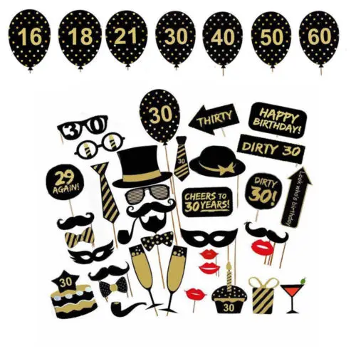 16/18/21st/30/40/50/60th Happy Birthday Party Supplies Photo Booth Props Man Woman Birthday Party Decorations Photobooth
16/18/21st/30/40/50/60th Happy Birthday Party Supplies Photo Booth Props Man Woman Birthday Party Decorations Photobooth