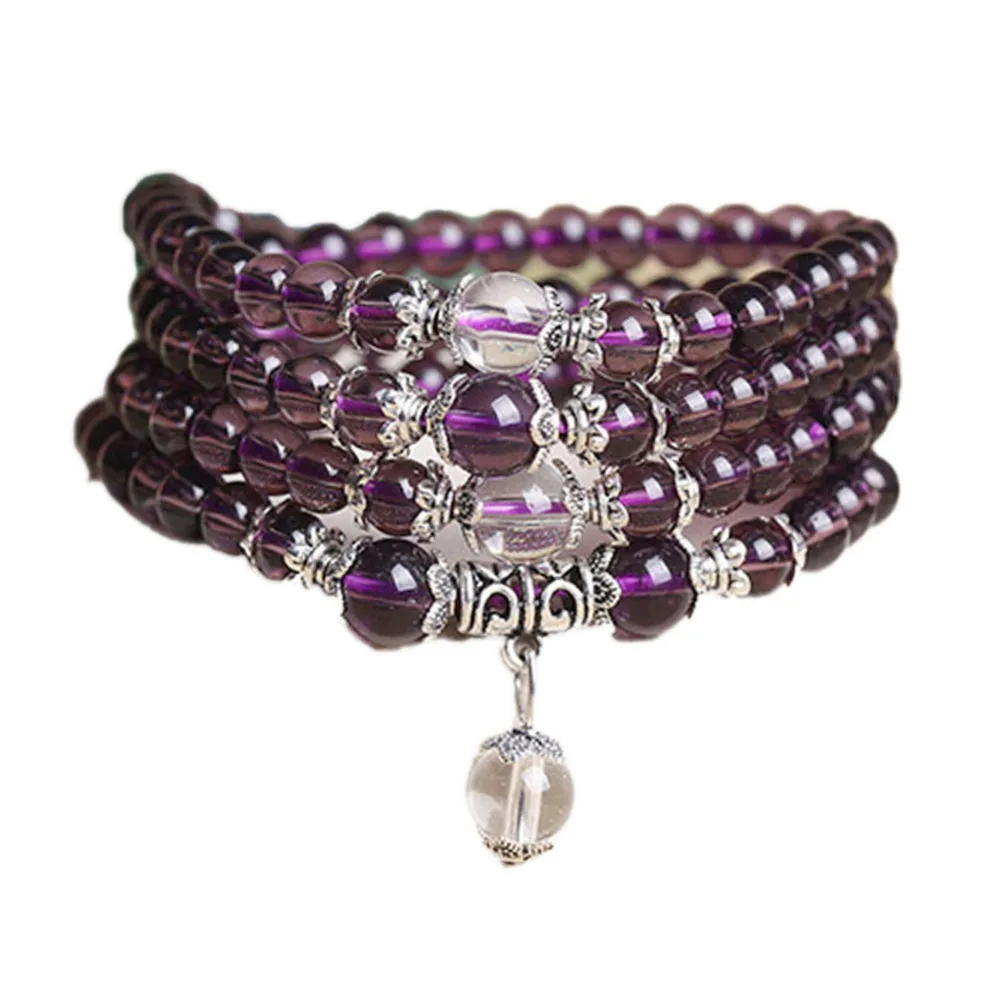 108 Beads Natural Purple Color Crystal Bracelet Brazil Rayer Beads Multi-layer Rosary Mala Bracelet
108 Beads Natural Purple Color Crystal Bracelet Brazil Rayer Beads Multi-layer Rosary Mala Bracelet