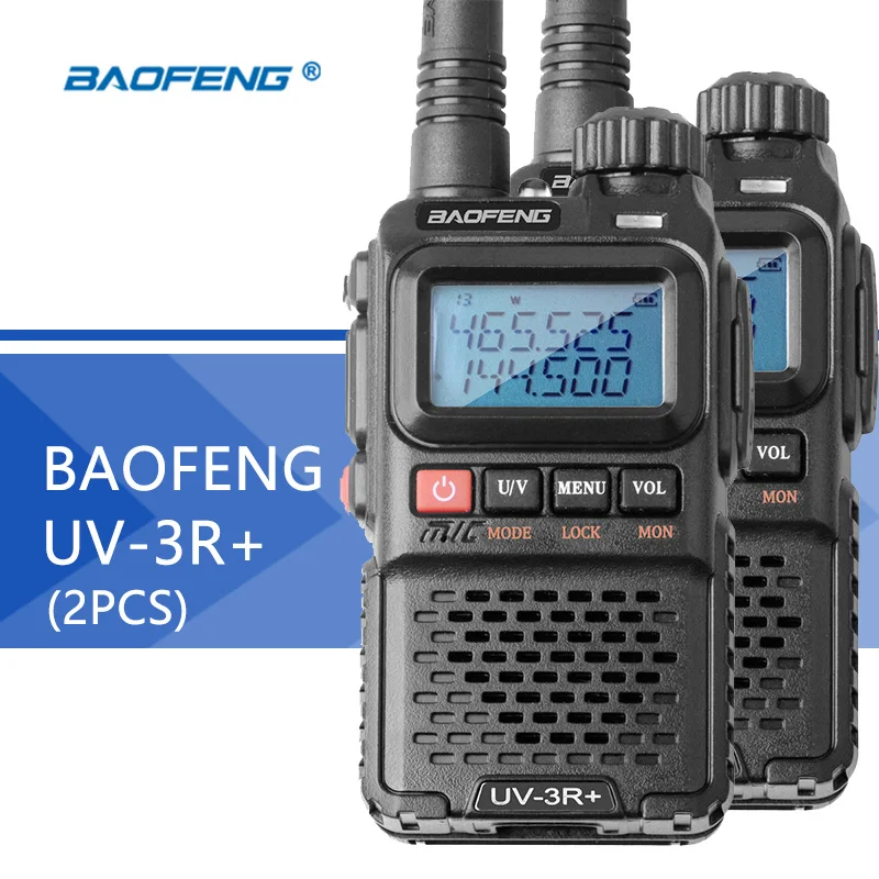 2PCS Baofeng UV-3R Plus Walkie Talkie Portable UHF VHF UV 3R+ CB Radio VOX Flashlight Mini FM Transceiver Ham Radio for hunting
2PCS Baofeng UV-3R Plus Walkie Talkie Portable UHF VHF UV 3R+ CB Radio VOX Flashlight Mini FM Transceiver Ham Radio for hunting