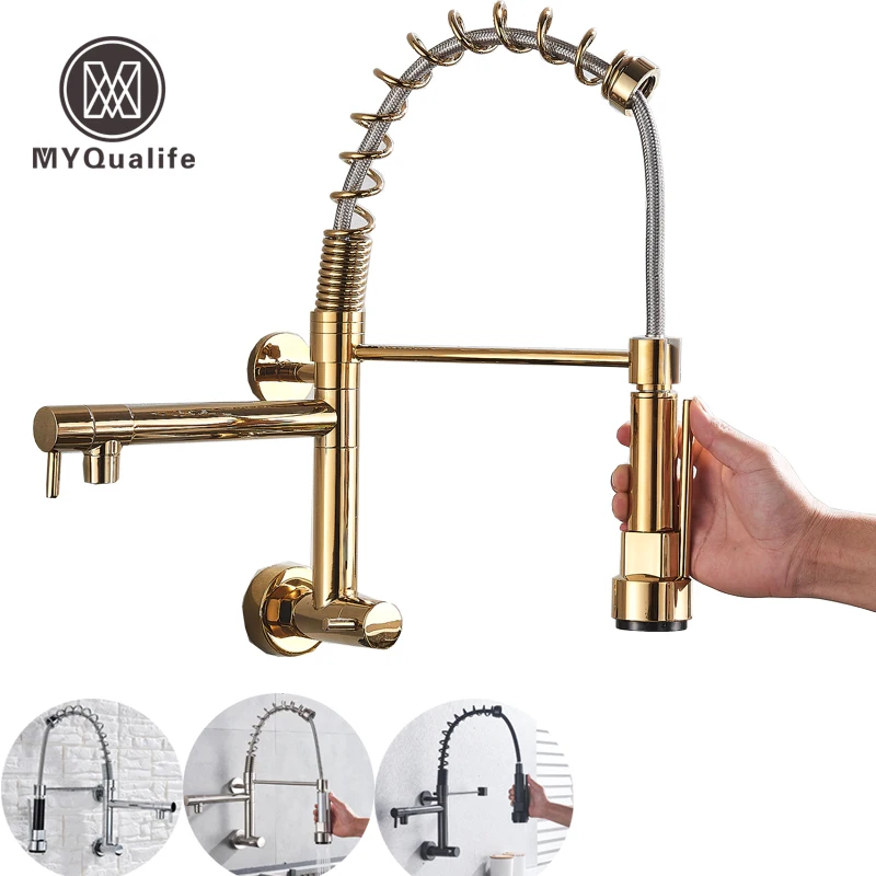 Wall Mount Gold and Black Kitchen Faucet Handheld Spout Cold Water Kitchen Tap Dual Spout Bathroom Kitchen Washing Faucet
Wall Mount Gold and Black Kitchen Faucet Handheld Spout Cold Water Kitchen Tap Dual Spout Bathroom Kitchen Washing Faucet