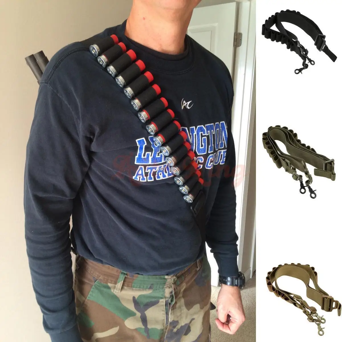 Hunting Holsters Shotgun Shell Pouches Tactical 2 Point Rifle Shotgun Sling 14 Shell Ammo Holder Bandolier Cartridg 12Ga 20Ga
Hunting Holsters Shotgun Shell Pouches Tactical 2 Point Rifle Shotgun Sling 14 Shell Ammo Holder Bandolier Cartridg 12Ga 20Ga