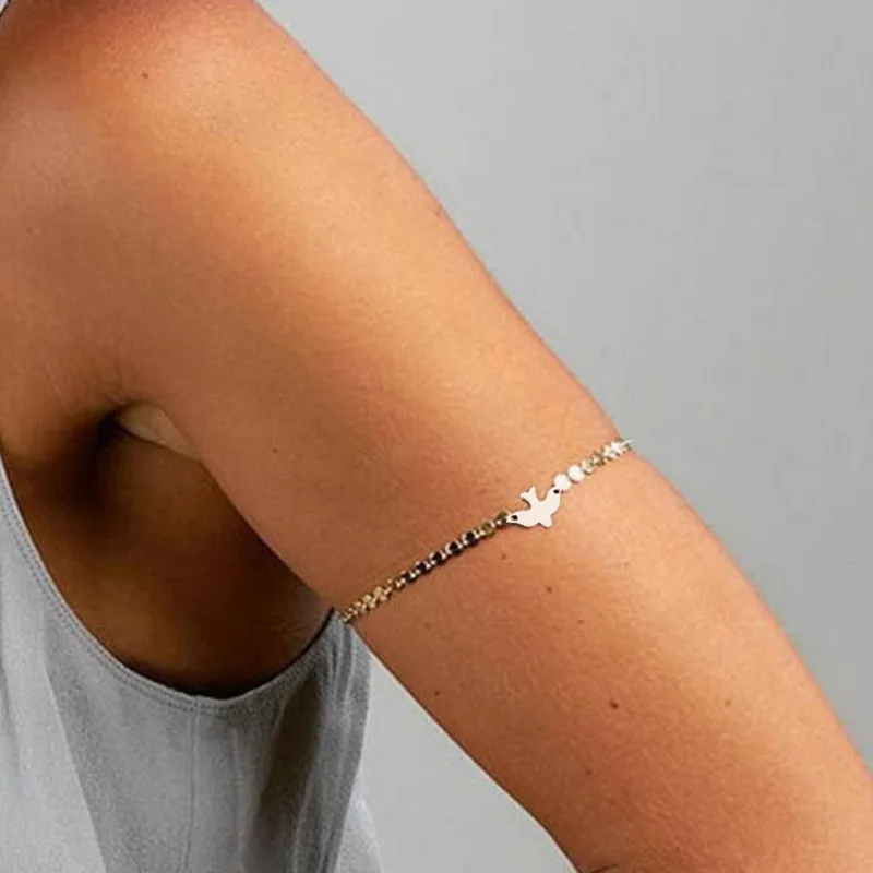 2018 Latest Design Street Style Minimalism Small Sequins Chain Swallow Charm Gold Upper Arm Bracelets For Women Boho Jewelry
2018 Latest Design Street Style Minimalism Small Sequins Chain Swallow Charm Gold Upper Arm Bracelets For Women Boho Jewelry