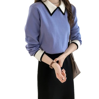 New Fashion Sweater Women 2018 New Autumn Winter Elegant Casual Pullover Long Sleeve Lapel Solid Knitted Sweater Female Top
New Fashion Sweater Women 2018 New Autumn Winter Elegant Casual Pullover Long Sleeve Lapel Solid Knitted Sweater Female Top