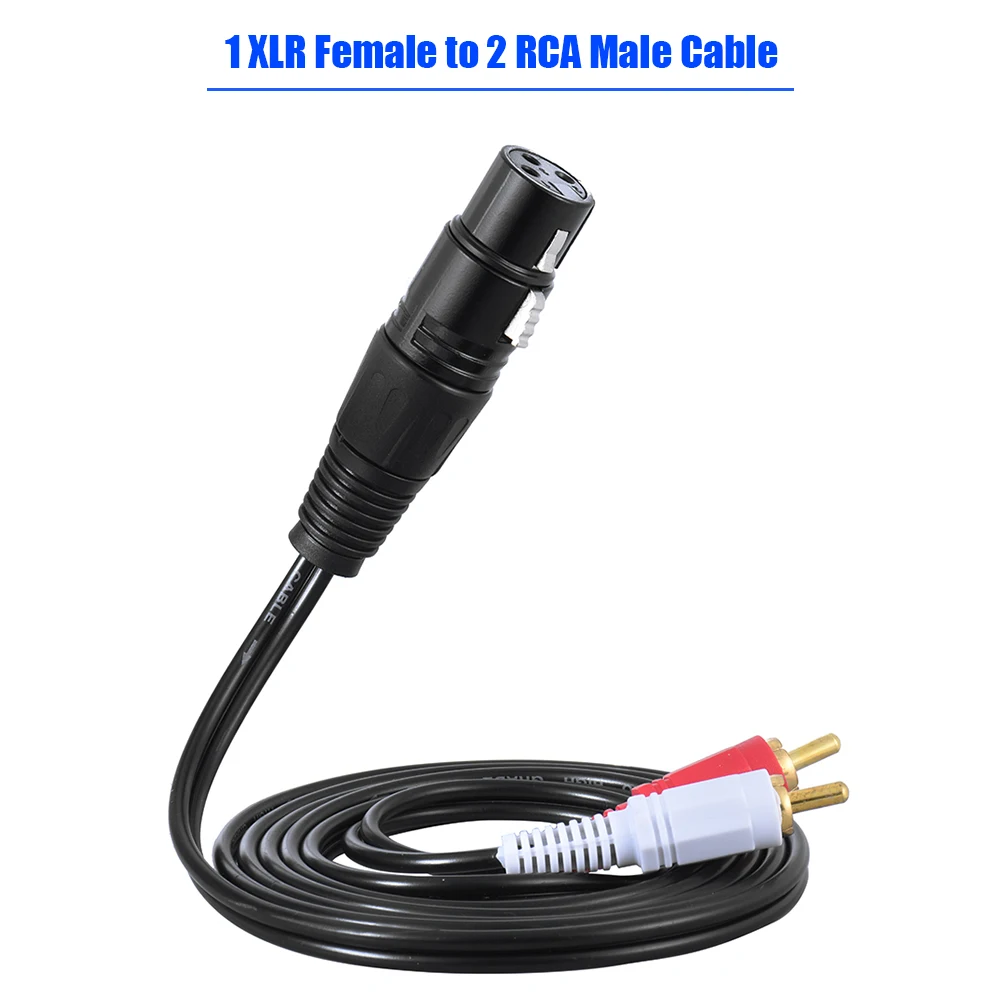 

1.5m/ 5ft Stereo Audio Splitter Patch Y Cable Cord 1 XLR Female to 2 RCA Male Plug