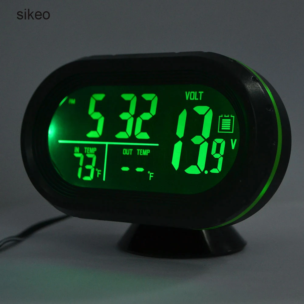 Car Thermometer Digital Clock DC12/24V Automobile Clock LED Lighted Auto Dual Temperature Gauge Voltmeter Voltage Tester
Car Thermometer Digital Clock DC12/24V Automobile Clock LED Lighted Auto Dual Temperature Gauge Voltmeter Voltage Tester