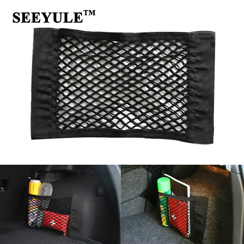1pc SEEYULE Car Rear Trunk Back Seat Organizer Elastic Double Layers Net Mesh Storage Bag Pocket Holder for Drinks Stuff
1pc SEEYULE Car Rear Trunk Back Seat Organizer Elastic Double Layers Net Mesh Storage Bag Pocket Holder for Drinks Stuff