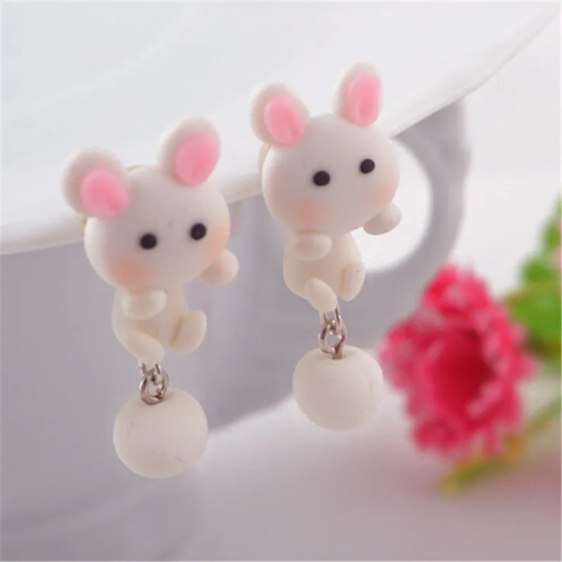 Cute White Rabbit Earrings For Women Handmade Polymer Clay Bunny Earrings Cartoon Animal Earrings Girls Jewelry Earring brincos
Cute White Rabbit Earrings For Women Handmade Polymer Clay Bunny Earrings Cartoon Animal Earrings Girls Jewelry Earring brincos