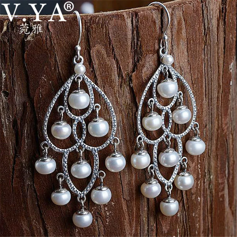 V.YA Retro 925 Sterling Silver Drop Earrings Natural Freshwater Pearl Earrings Women Brincos Fashion Jewelry
V.YA Retro 925 Sterling Silver Drop Earrings Natural Freshwater Pearl Earrings Women Brincos Fashion Jewelry